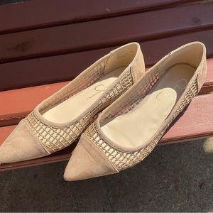 Jessica Simpson Shoes, size 7M, almond/sheer color worn once, like new with box